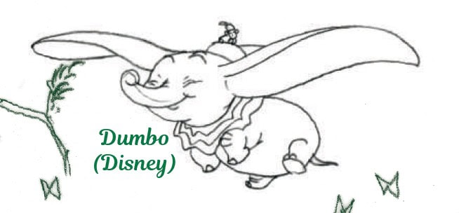 Dumbo, l'éléphant Disney, avec Ganesh, symbole de sagesse et de chance, illustrant une amitié unique et inspirante. Image évoquant la spiritualité, la magie et la lien entre cultures différentes.
